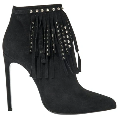 Pre-owned Saint Laurent Ankle Boots In Black