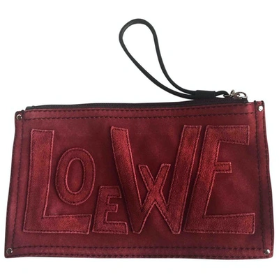 Pre-owned Loewe Burgundy Leather Clutch Bag