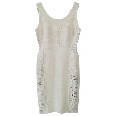 Pre-owned Herve Leger White Dress