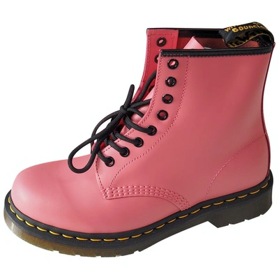 Pre-owned Dr. Martens' 1460 Pascal (8 Eye) Leather Boots In Pink