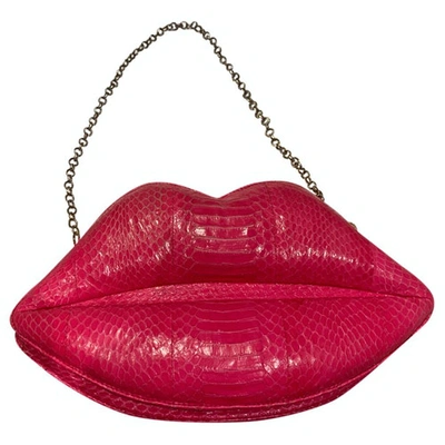 Pre-owned Lulu Guinness Pink Python Handbag
