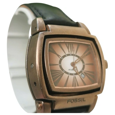 Pre-owned Fossil Brown Steel Watch