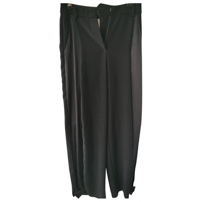 Pre-owned Giorgio Armani Silk Straight Pants In Black