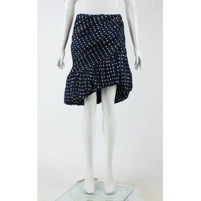Pre-owned Tory Burch Navy Silk Skirt