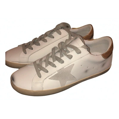 Pre-owned Golden Goose Superstar Gold Leather Trainers