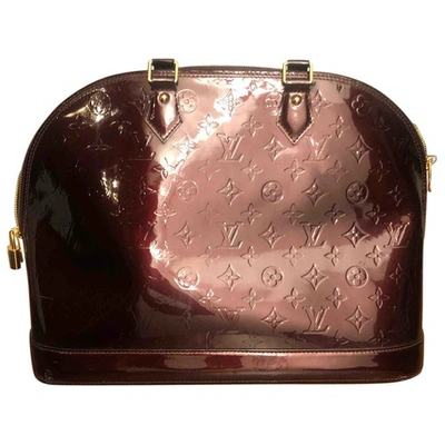 Pre-owned Louis Vuitton Alma Burgundy Patent Leather Handbag