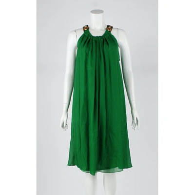 Pre-owned Lanvin Green Silk Dress