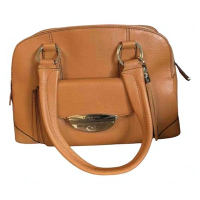Pre-owned Lancel Adjani Orange Leather Handbag