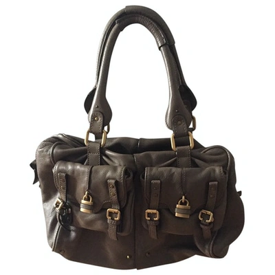 Pre-owned Chloé Leather Handbag In Ecru