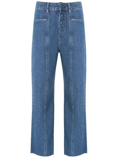 Shop Amapô Botonê Denim Trousers In Blue