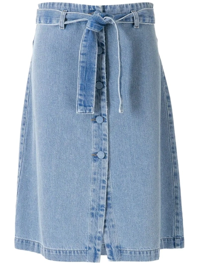 Shop Amapô Cora Botonê Denim Skirt In Blue