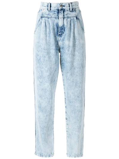 Shop Amapô Silvana Denim Trousers In Blue