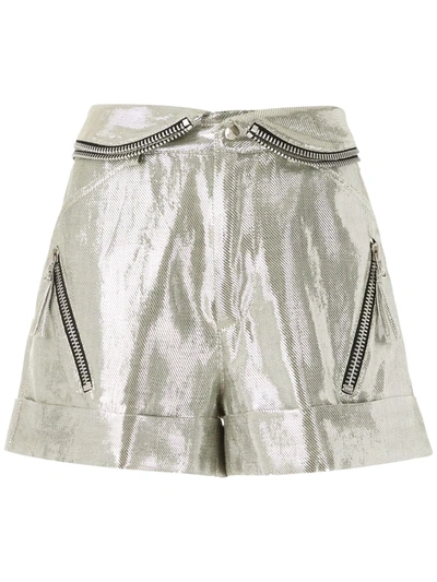 REINALDO LOURENÇO METALLIC ZIPPED SHORTS 