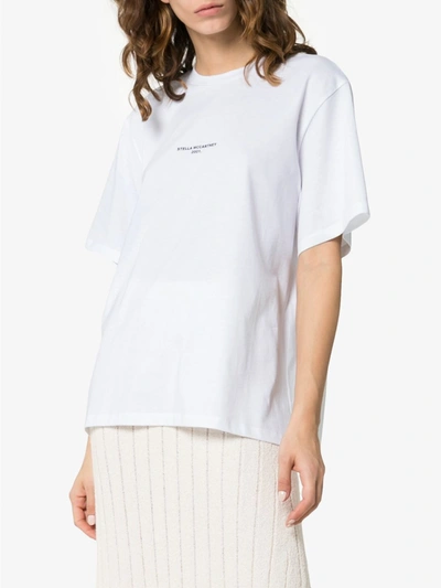 Shop Stella Mccartney Logo Cotton T-shirt In White
