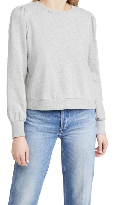 Shop Z Supply Zoe Puff Sleeve Sweatshirt In Heather Grey