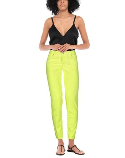 Shop Dsquared2 Woman Jeans Yellow Size 6 Cotton, Elastane