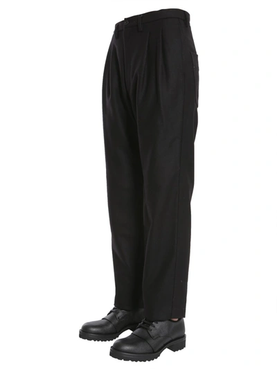 Shop Tommy Hilfiger Wool Trousers In Black