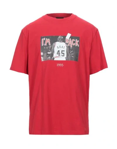 Shop Throwback . Man T-shirt Red Size L Cotton