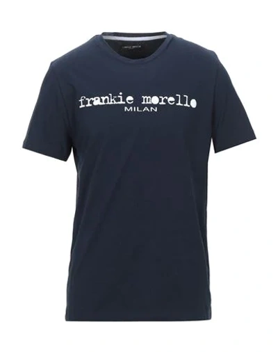 Shop Frankie Morello Man T-shirt Midnight Blue Size M Cotton