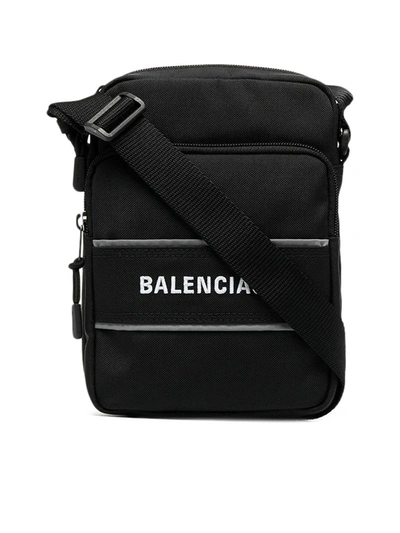 Shop Balenciaga Logo-print Messenger Bag In Black