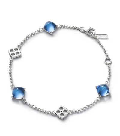 Shop Baccarat Sterling Silver And Crystal Médicis Riviera Bracelet In Blue