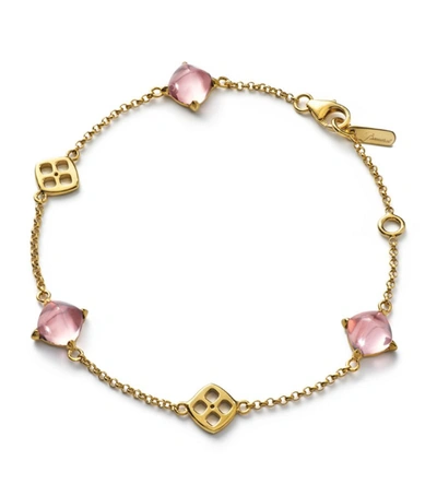 Shop Baccarat Gold Vermeil Médicis Bracelet In Pink