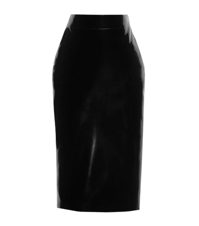 Shop Saint Laurent Latex Midi Skirt