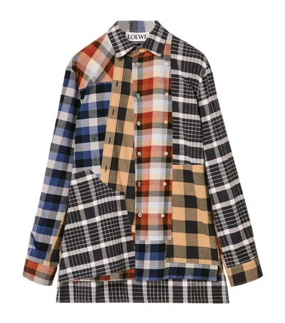 Shop Loewe Upcycled Flannel Patchwork Check Shirt