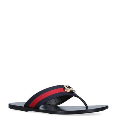 Gucci Kika GG Web Flip Flop in Green/Red/Black