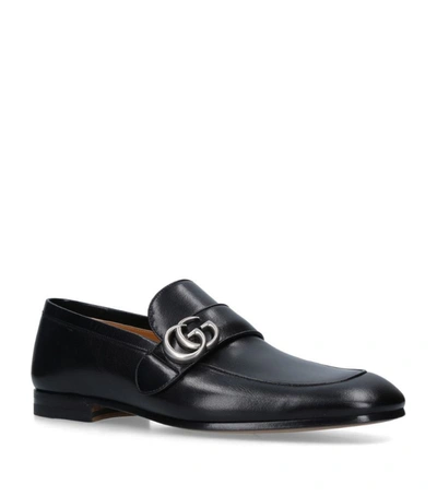 Shop Gucci Leather Double G Donnie Loafers