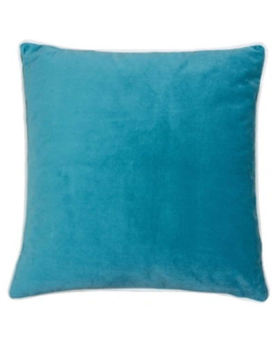 Shop Homey Cozy Skylar Velvet Square Decorative Throw Pillow In Turquoise