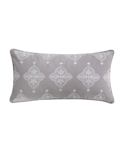 Shop Levtex Rome Embroidered Decorative Pillow, 12" X 24" In Gray