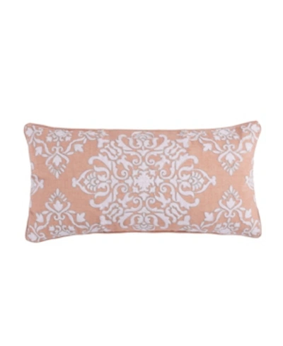 Shop Levtex Darcy Medallion Stitch Decorative Pillow, 12" X 24" In Coral