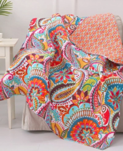 Shop Levtex Rhapsody Paisley Reversible Quilted Throw, 50" X 60" In Multi