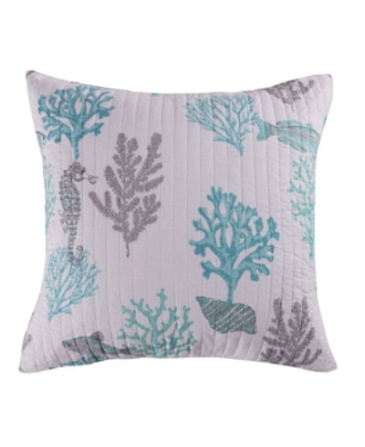 Levtex Cape Coral Coastal Print Euro Sham 2-piece Set In Teal