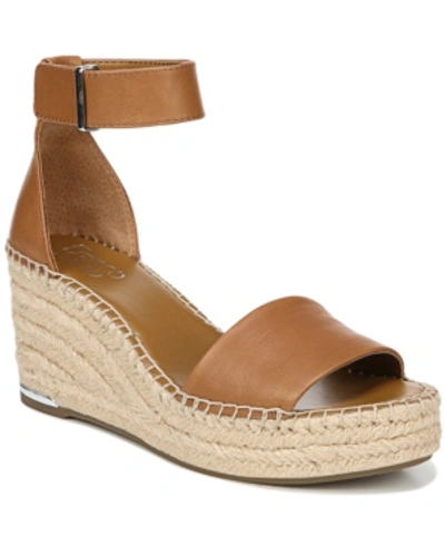 Shop Franco Sarto Clemens Wedge Sandals Women's Shoes In Tan