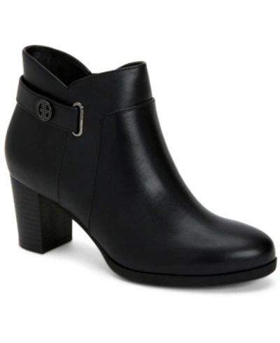 Giani Bernini Womens Faux Suede Block Heel Booties In Black
