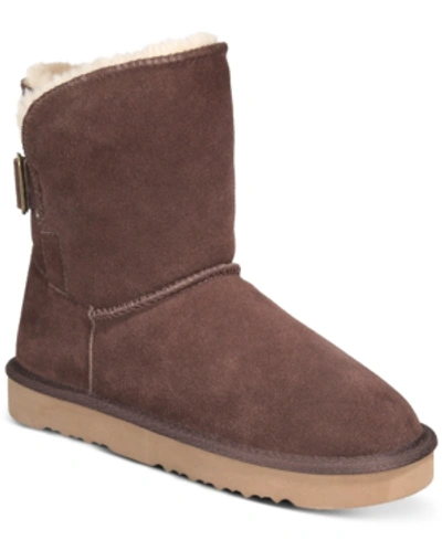 Shop Style & Co Women's Teenyy Winter Booties, Created For Macy's In Chocolate