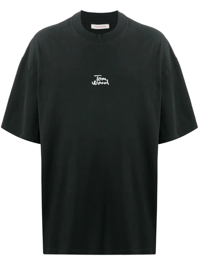 Tom Wood Logo-print Crew-neck T-shirt In Black | ModeSens