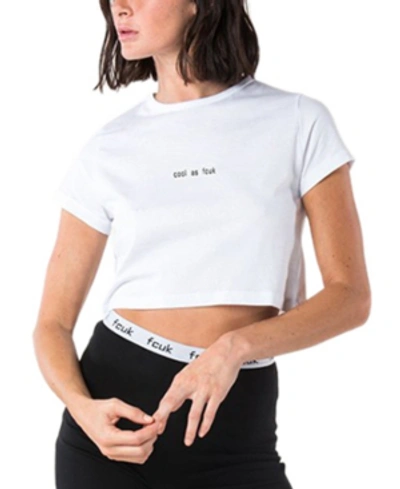Shop French Connection Cool As Cropped T-shirt In White