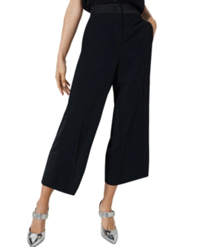 Shop Marella Grace Cropped Wide-leg Pants In Black