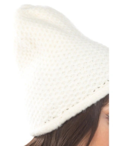 Shop Marcus Adler Women's Rolled Cuff Knit Beanie In Ivory