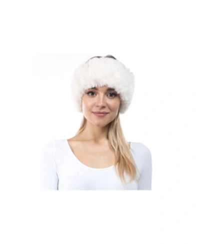 Shop Marcus Adler Women's Plush Faux Fur Stretch Headband In Ivory