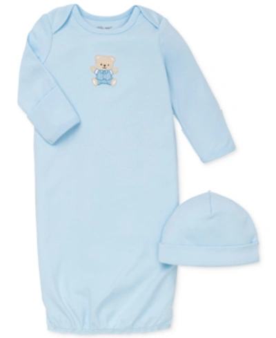 Shop Little Me Baby Boys Cute Bear Hat And Gown, 2 Piece Set In Light Blue