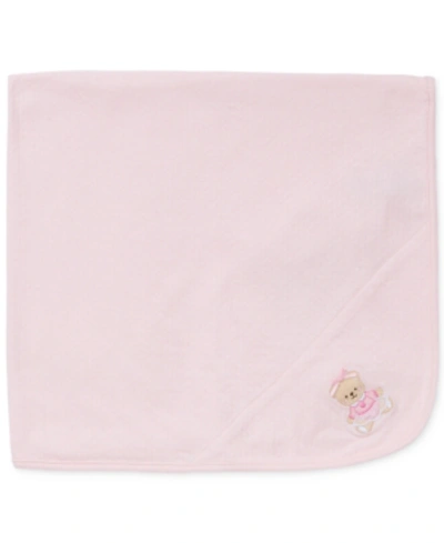 Shop Little Me Baby Girls Sweet Bear Blanket In Light Pink
