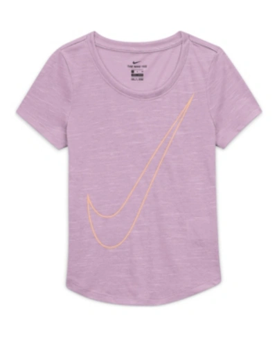 Shop Nike Dry-fit Big Girl's T-shirt In Lt Arctic Pink/orange