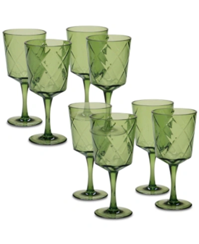 Shop Certified International Green Diamond Acrylic 8-pc. All-purpose Goblet Set