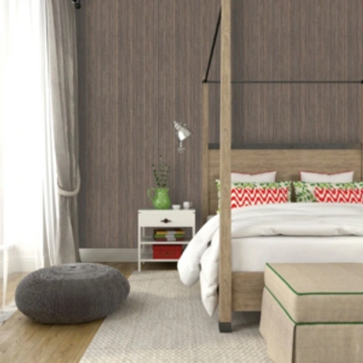 Tempaper Textured Grasscloth Peel And Stick Wallpaper In Bronze
