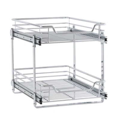 Household Essentials Glidez Dual Slide 2-tier Sliding Cabinet Organizer In Chrome