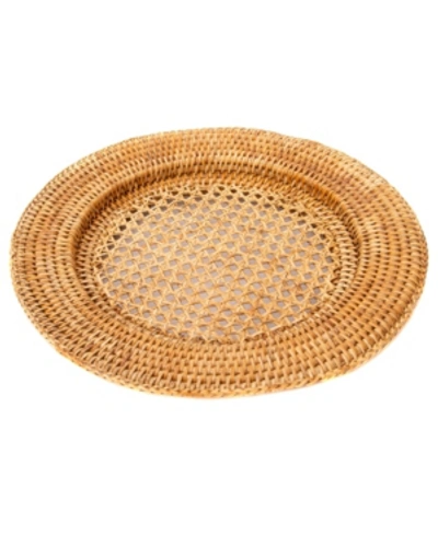 Shop Artifacts Trading Company Artifacts Rattan Open Weave Charger In Honey Brown